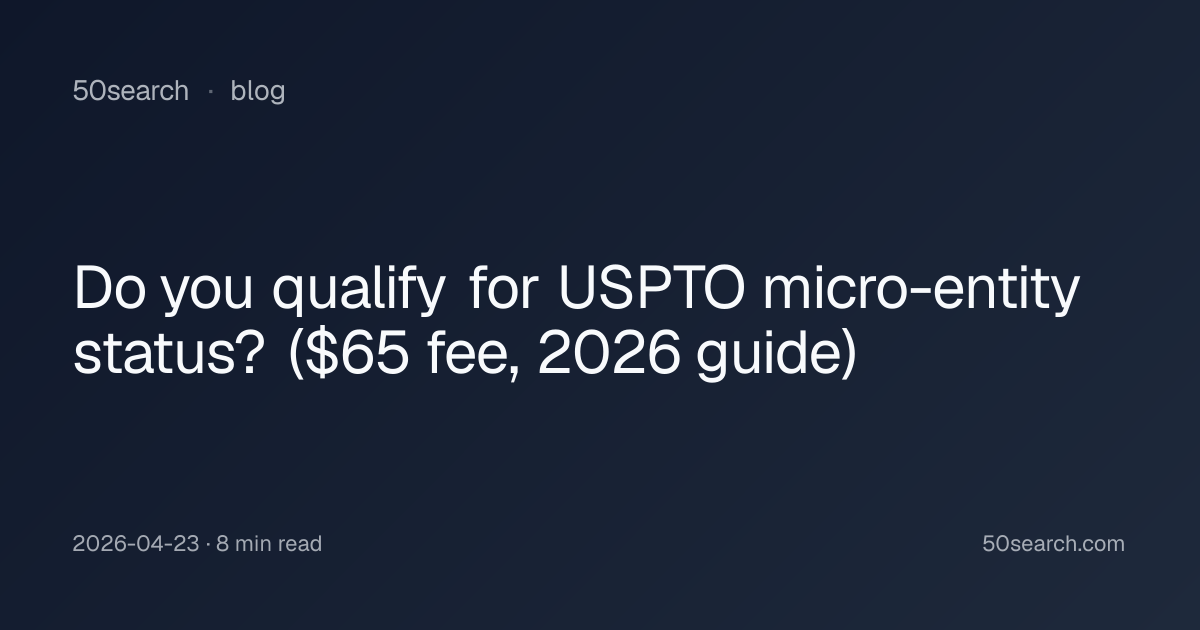 Do you qualify for USPTO micro-entity status? ($65 fee, 2026 guide ...